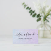 Elegante dromerige pastel | Glam Blue en Pink Aanbevelingskaartje (Staand voorkant)
