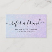 Elegante dromerige pastel | Glam Blue en Pink Aanbevelingskaartje (Voorkant)