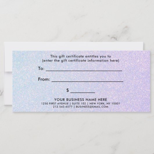 Elegante dromerige pastel | Glam Cadeaubon (Achterkant)