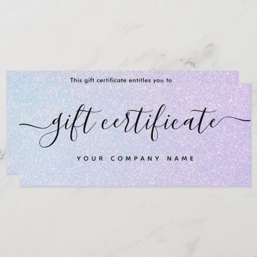 Elegante dromerige pastel | Glam Cadeaubon (Voorkant / Achterkant)