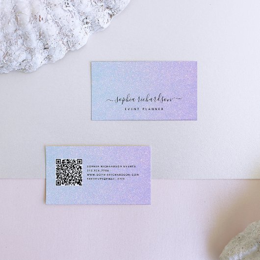 Elegante dromerige pastel met QR-code Visitekaartje