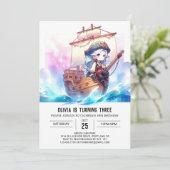 Elegante Dromerige Piraat Verjaardag Kaart (Staand voorkant)