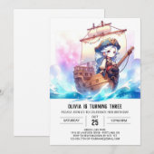 Elegante Dromerige Piraat Verjaardag Kaart (Voorkant / Achterkant)