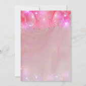 Elegante dromerige sparkly roze ballon verjaardags kaart (Achterkant)
