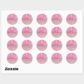 Elegante dromerige sparkly roze ballonnen Verjaard Ronde Sticker (Vel)