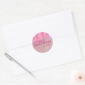 Elegante dromerige sparkly roze ballonnen Verjaard Ronde Sticker (Envelop)