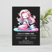 Elegante Dromerige Zeemeermin Verjaardag Kaart (Staand voorkant)
