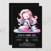 Elegante Dromerige Zeemeermin Verjaardag Kaart (Voorkant / Achterkant)