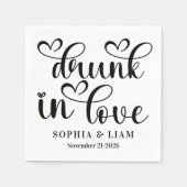 Elegante Dronken Verliefde Bruiloft Scriptie Servet (Voorkant)