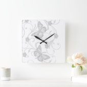 Elegante droom grijze vlinder klok (Huis)