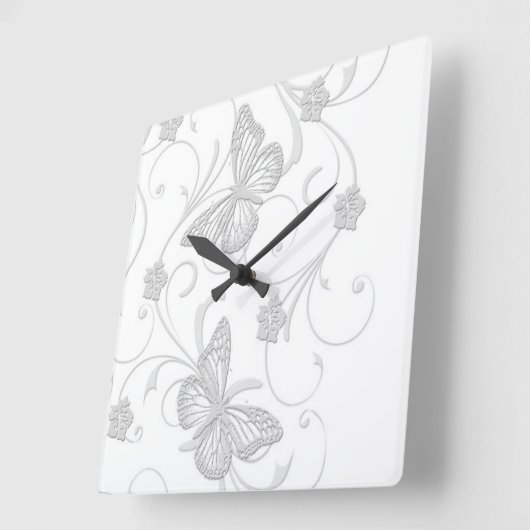 Elegante droom grijze vlinder klok (Hoek)