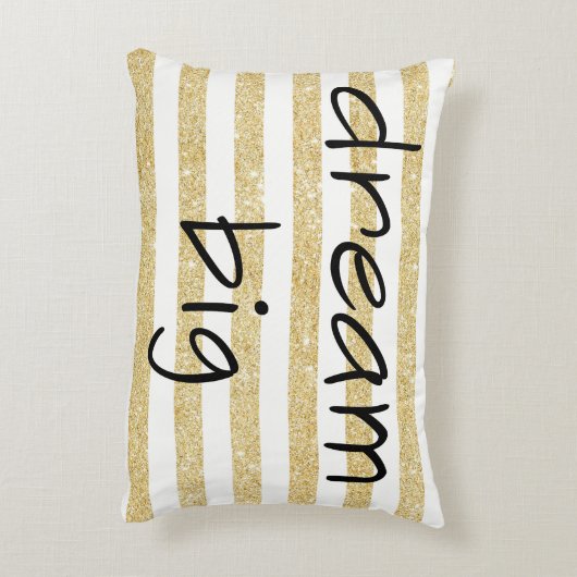 Elegante droom grote tekst | Faux gouden glitter s Accent Kussen (Achterkant (Verticaal))