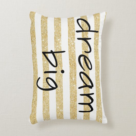 Elegante droom grote tekst | Faux gouden glitter s Accent Kussen (Voorkant(Verticaal))