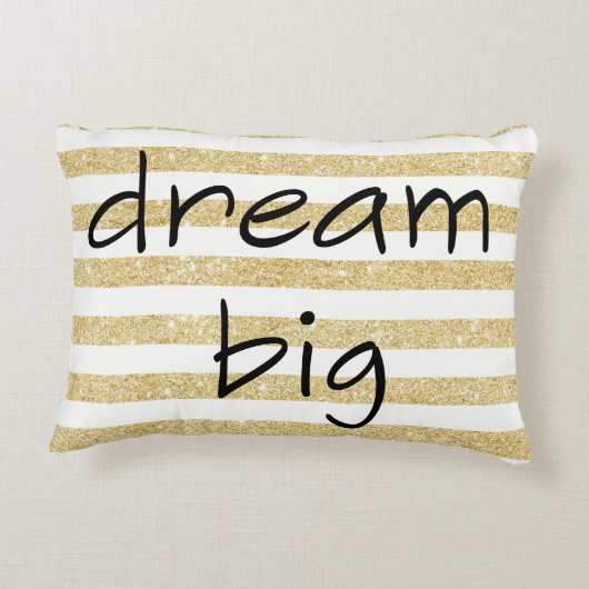Elegante droom grote tekst | Faux gouden glitter s Accent Kussen (Achterkant)