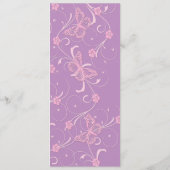 Elegante droom Lavendel Vlinder Bruiloft Menu (Achterkant)