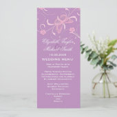 Elegante droom Lavendel Vlinder Bruiloft Menu (Staand voorkant)