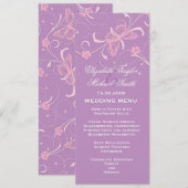 Elegante droom Lavendel Vlinder Bruiloft Menu (Voorkant / Achterkant)