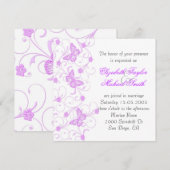 Elegante droom Paarse vlinder bruiloft uitnodigen Kaart (Voorkant / Achterkant)