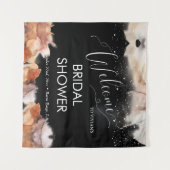 Elegante droomachtige oranje inkt bruiloft feest b wandkleed (Voorkant (horizontaal))