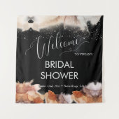 Elegante droomachtige oranje inkt bruiloft feest b wandkleed (Voorkant)