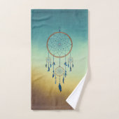 Elegante droomvanger van blauw bruin gepersonalise bad handdoek (Handdoek)