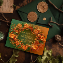 Elegante Druïd Hill Herfst Bloemen Save the Date