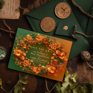 Elegante Druïd Hill Herfst Bloemen Save the Date