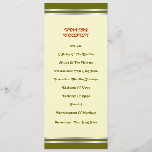 Elegante druiven en bladeren bruiloft programma ka programmakaart (Achterkant)