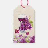 Elegante druiven en wijngeschenk Label Cadeaulabel (Voorkant)