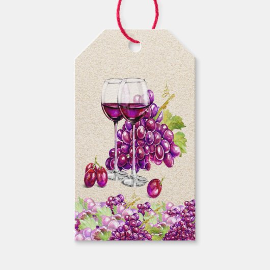 Elegante druiven en wijngeschenk Label Cadeaulabel (Voorkant)