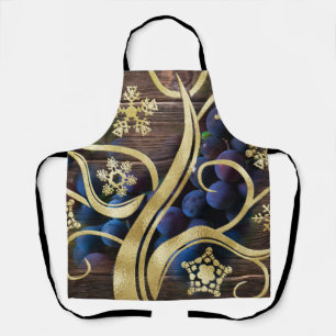 Elegante druiven met een gouden patroon schort