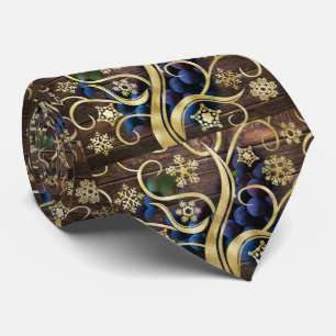 Elegante druiven met een gouden patroon stropdas