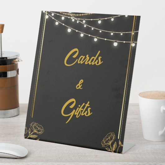 Elegante Dual Birthday Soiree Kaarten & geschenken Reclamebord Met Voetstuk (Insitu)