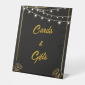 Elegante Dual Birthday Soiree Kaarten & geschenken Reclamebord Met Voetstuk (Voorkant)