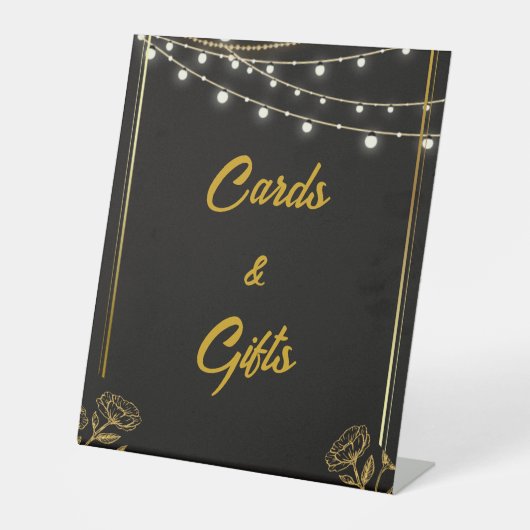 Elegante Dual Birthday Soiree Kaarten & geschenken Reclamebord Met Voetstuk (Voorkant)