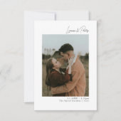 Elegante dubbele foto bruiloft kaart (Voorkant)