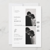 Elegante dubbele foto zwart-wit uitnodiging (Voorkant)