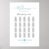 Elegante dubbele geluk bruiloft zitgrafiek poster (Voorkant)