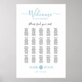 Elegante dubbele geluk bruiloft zitgrafiek poster