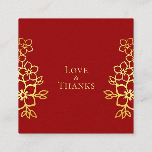 Elegante dubbele geluk Chinese bruiloft dank u Informatiekaartje (Achterkant)