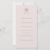 Elegante Dubbele Geluk Roze Moderne Sla de Datum O (Voorkant)