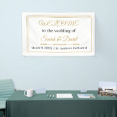 Elegante dubbele gouden rand trouw-welkomstbanner spandoek (Beurs)
