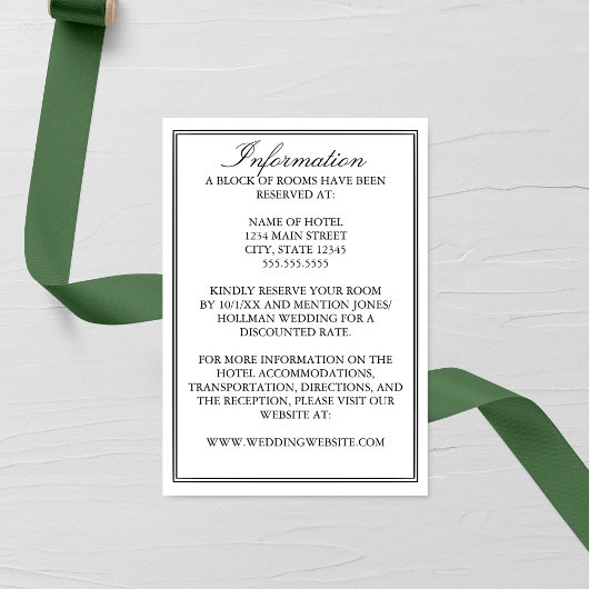 Elegante dubbele grens bruiloft behuizing Kaart