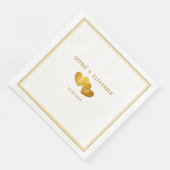 Elegante Dubbele Hart Initialen Trouwdag Servet (Hoek)