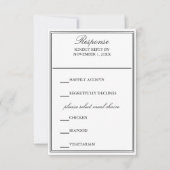 Elegante dubbele Lijst bruiloft RSVP Kaart (Voorkant)