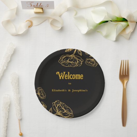 Elegante dubbele verjaardag Soiree Papieren Bordje (Huwelijk)