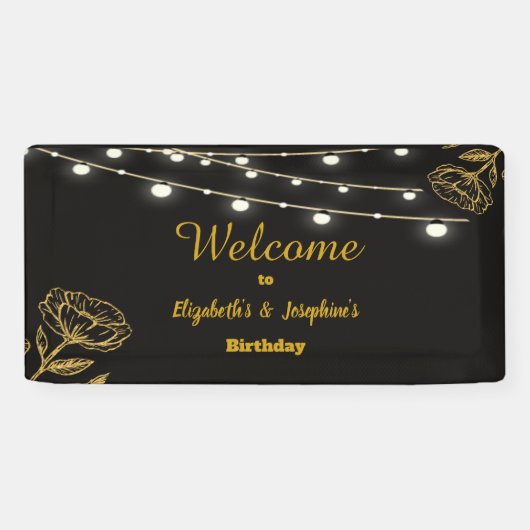 Elegante dubbele verjaardag Soiree Spandoek (Horizontaal)