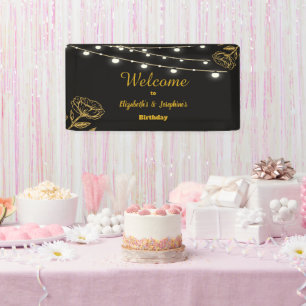 Elegante dubbele verjaardag Soiree Spandoek