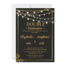 Elegante dubbele verjaardag soiree uitnodiging