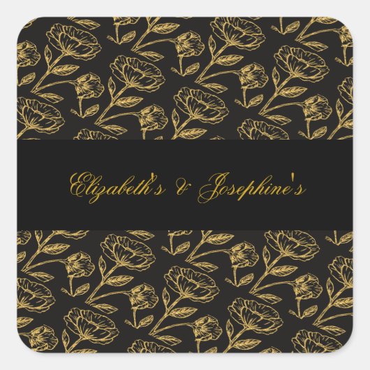 Elegante dubbele verjaardag Soiree Vierkante Sticker (Voorkant)